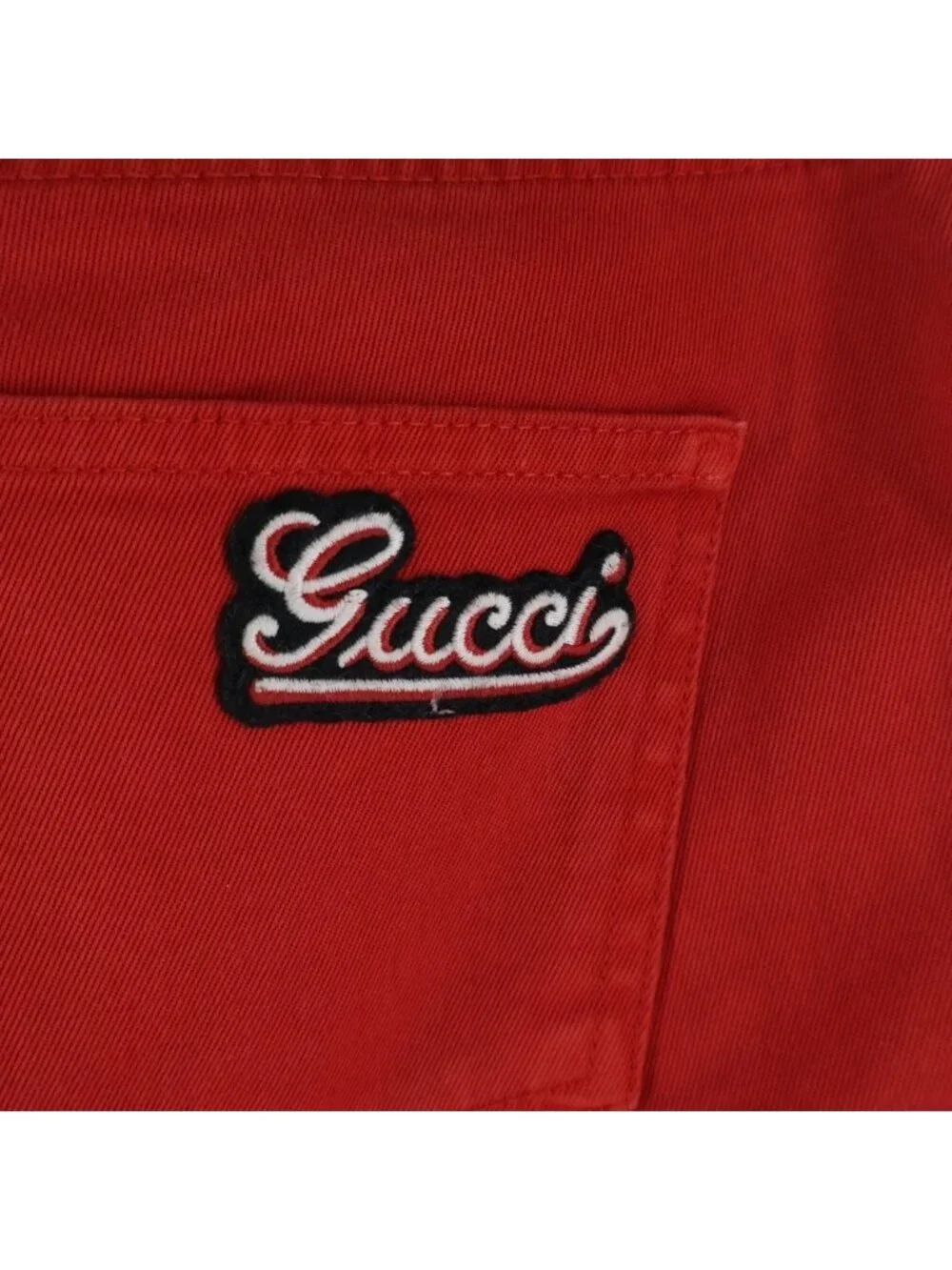 Gucci Denim Pants Leather Patch Logo Embroidery Stretch